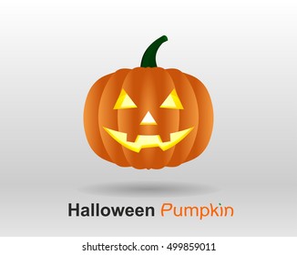 Vector illustration of halloween pumpkin. Halloween pumpkin character on white background. Happy Halloween.