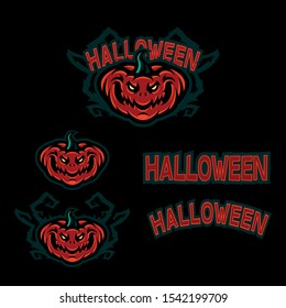 vector illustration Halloween pumpkin
creepy face