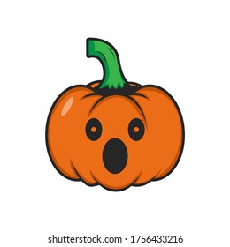 vector illustration halloween pumpkin expression flat design
