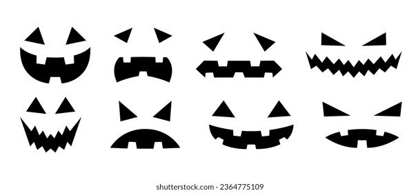 vector illustration of Halloween pumpkin expressions