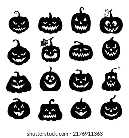 Vector illustration of Halloween pumpkin icon set