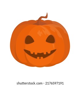 Ilustración vectorial de la calabaza de Halloween aislada en el fondo.