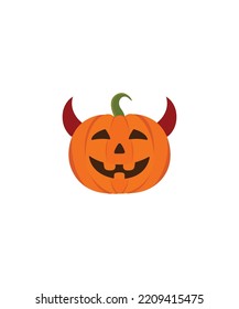 Vector illustration of Halloween Pumpkin isolated on white background.  for home décor such as posters, wall art, tote bag, t-shirt print.


