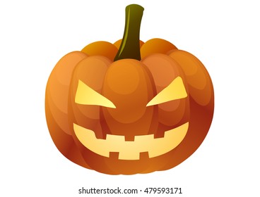 Vector illustration. Halloween. Pumpkin on white background.