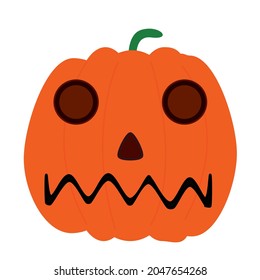 Ilustración vectorial Halloween calabaza naranja.