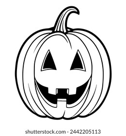 Vector illustration of a Halloween pumpkin outline icon, ideal for spooky projects.