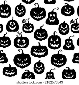 Vector illustration of Halloween pumpkin pattern seamless