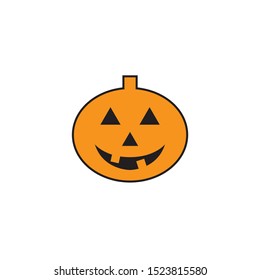 Vector illustration of a Halloween pumpkin in a simple icon style