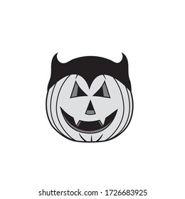 Vector illustration of a Halloween pumpkin vampire character