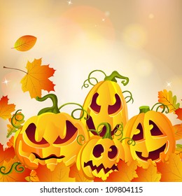 Vector illustration of halloween pumpkins