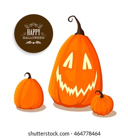 Vector Illustration of Halloween Pumpkins