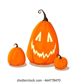Vector Illustration of Halloween Pumpkins