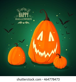Vector Illustration of Halloween Pumpkins