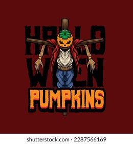 Vector illustration of halloween scarecrow