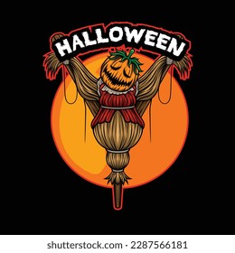 Vector illustration of halloween scarecrow