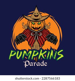 Vector illustration of halloween scarecrow