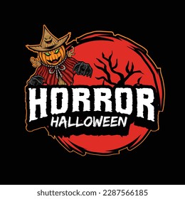 Vector illustration of halloween scarecrow