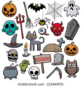 Vector Illustration of Halloween set