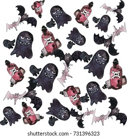 Vector Illustration of a halloween set