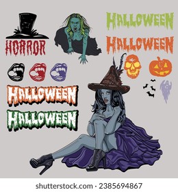 Vector illustration Halloween Set in EPS10 version format