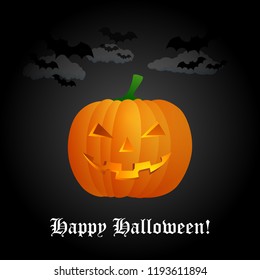 vector illustration for halloween with shiny pumpkin