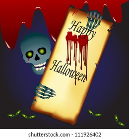 Vector illustration of Halloween skeleton