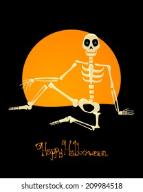 Vector Illustration of a Halloween Skeleton
