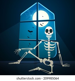 Vector Illustration of a Halloween Skeleton