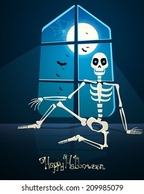 Vector Illustration of a Halloween Skeleton