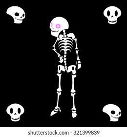 Vector illustration of Halloween skeleton