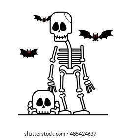 Vector illustration - Halloween skeleton character.