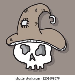 Vector Illustration of a Halloween Skull