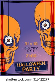 Vector illustration of Halloween skull 