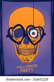 Vector illustration of Halloween skull 