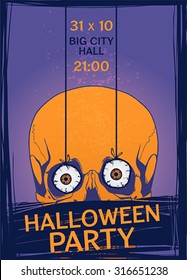 Vector illustration of Halloween skull 