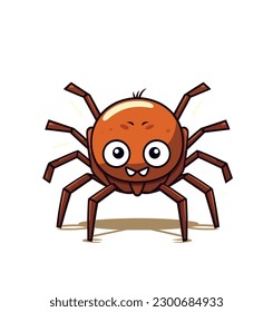 Vector illustration Halloween spider. Hand draw cute blue spider isolated on white background. Element for Halloween design. Stylized fantastic steam-pank spider.