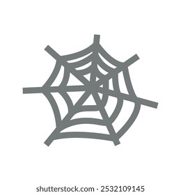 Vector illustration of a Halloween spider web icon. Ideal for spooky designs, party invitations, or seasonal decorations, capturing the eerie essence of Halloween and autumn nights