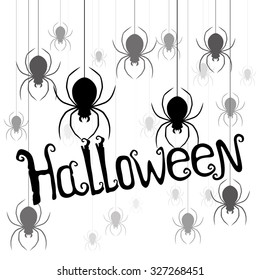Vector illustration. Halloween spiders.