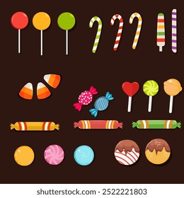 vector illustration of Halloween sweet treats set