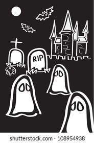 Vector illustration of halloween symbols