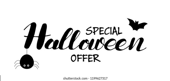 Vector illustration of Halloween text for cards, invitations, tag and icon, inspirational cards. Calligraphy background poster EPS10