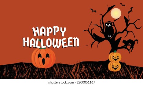 Vector Illustration Halloween Theme Banner Set Stock Vector (Royalty ...