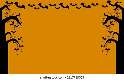 vector illustration of Halloween themed background, silhouette, pumpkin