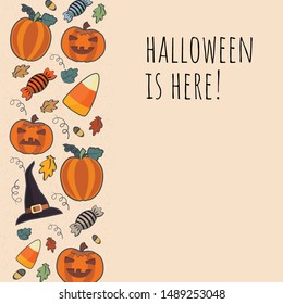 Vector Illustration of Halloween themed hand-drawn elements and lettering 