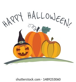 Vector Illustration of Halloween themed hand-drawn elements and lettering 