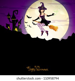 Vector illustration of a halloween witch