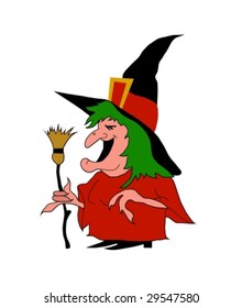vector illustration of a halloween witch