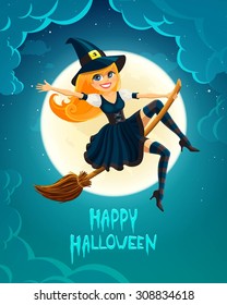 Vector Illustration of a Halloween Witch