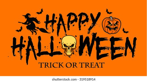 vector illustration of halloween witch flying on broom