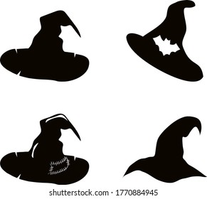 Vector illustration of halloween witch hat